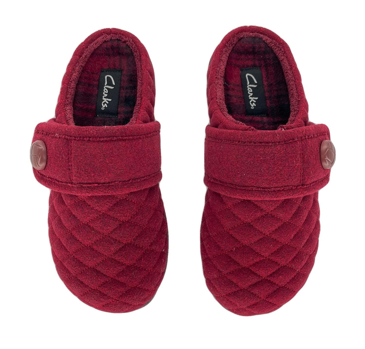 Clarks Women's Quilted Felt Clog Slippers JMS0783T - Soft Plush Terry Lining - Comfortable Indoor/Outdoor House Slippers for Women - Perfect for Home, Garden & Quick Errands