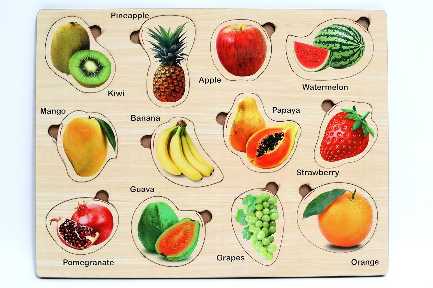 Educational Wooden Puzzle Games for Kids Ages 2-6 - Animal, Bird & Fruit Shape Learning Toys | Montessori Toddler Puzzle Board | Preschool Learning Gift for Boys & Girls | Perfect for Classroom, Homeschool & Birthday Gifts