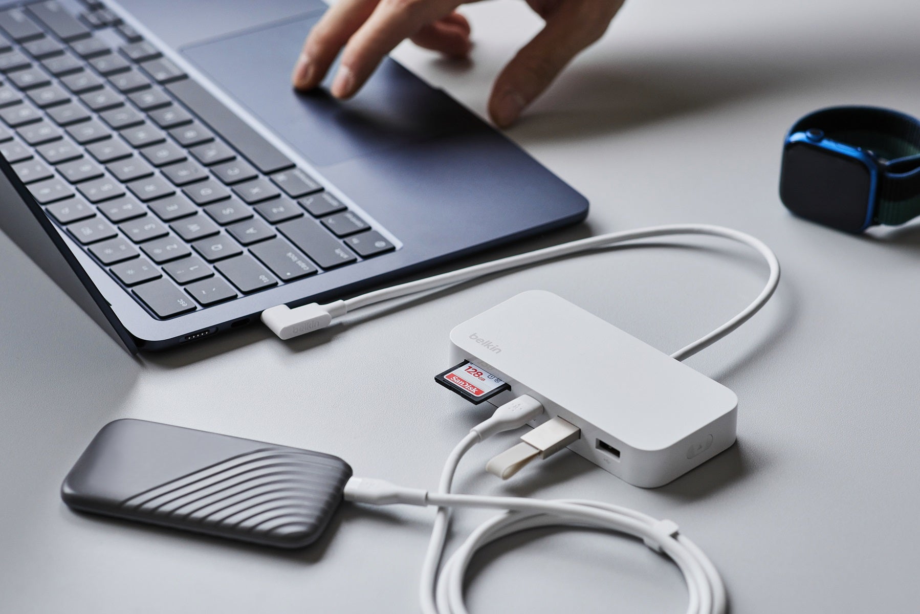 Belkin USB C 6-in-1 Multi-Port Hub with Stand - Expand Connectivity for MacBook, iPad Pro, Dell XPS & More - Perfect for Home Office, Travel & Workspace Setup