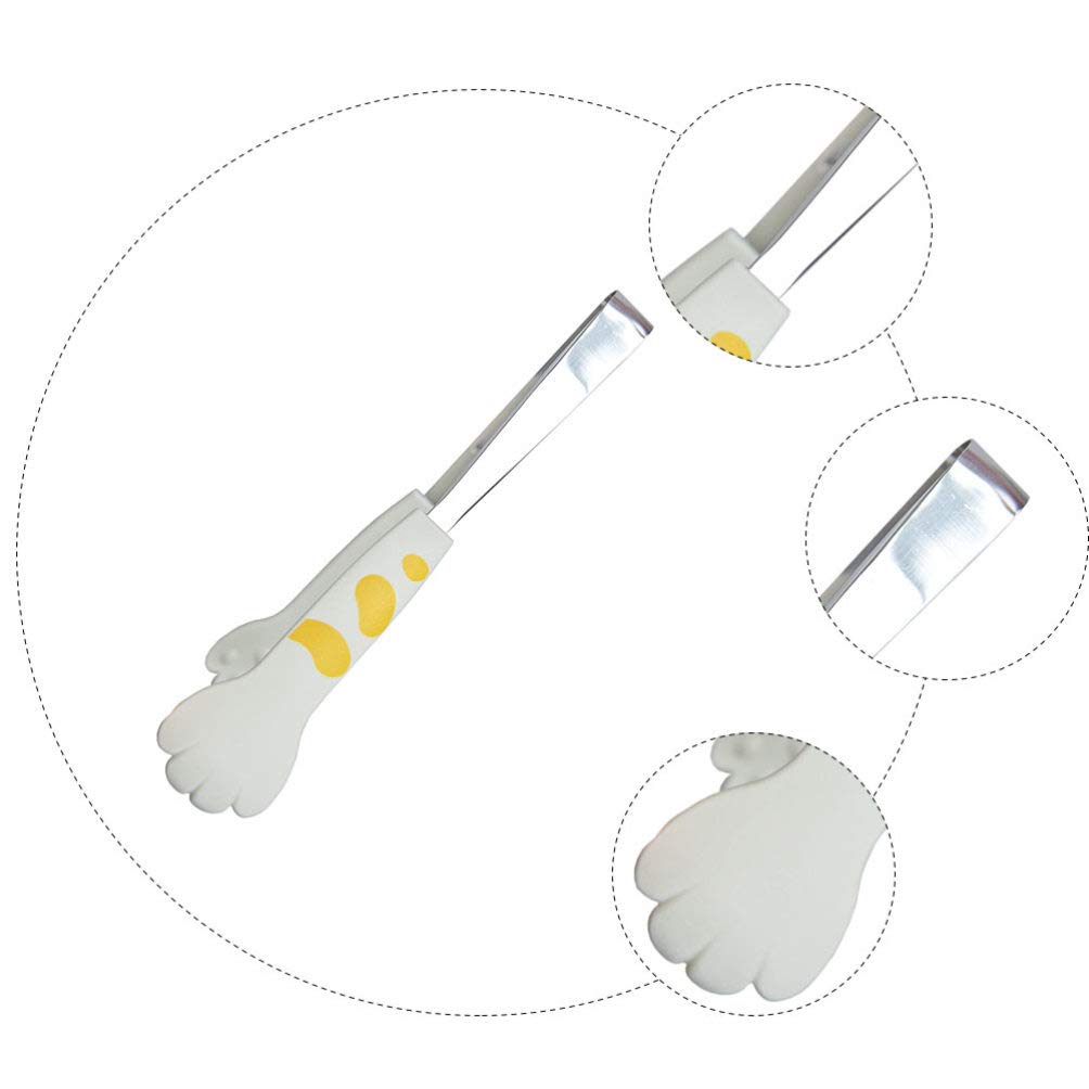 Silicone Food Tongs for Cooking, BBQ & Buffet - Stainless Steel Kitchen Clip