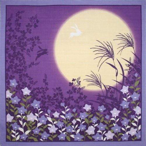 Maeda Senko Cotton Furoshiki Bento Lunch Wrap Cloth - Autumn Balloon Flower Design | Eco-Friendly Japanese Food Wrapping Fabric for Lunch Boxes, Gifts & Picnics
