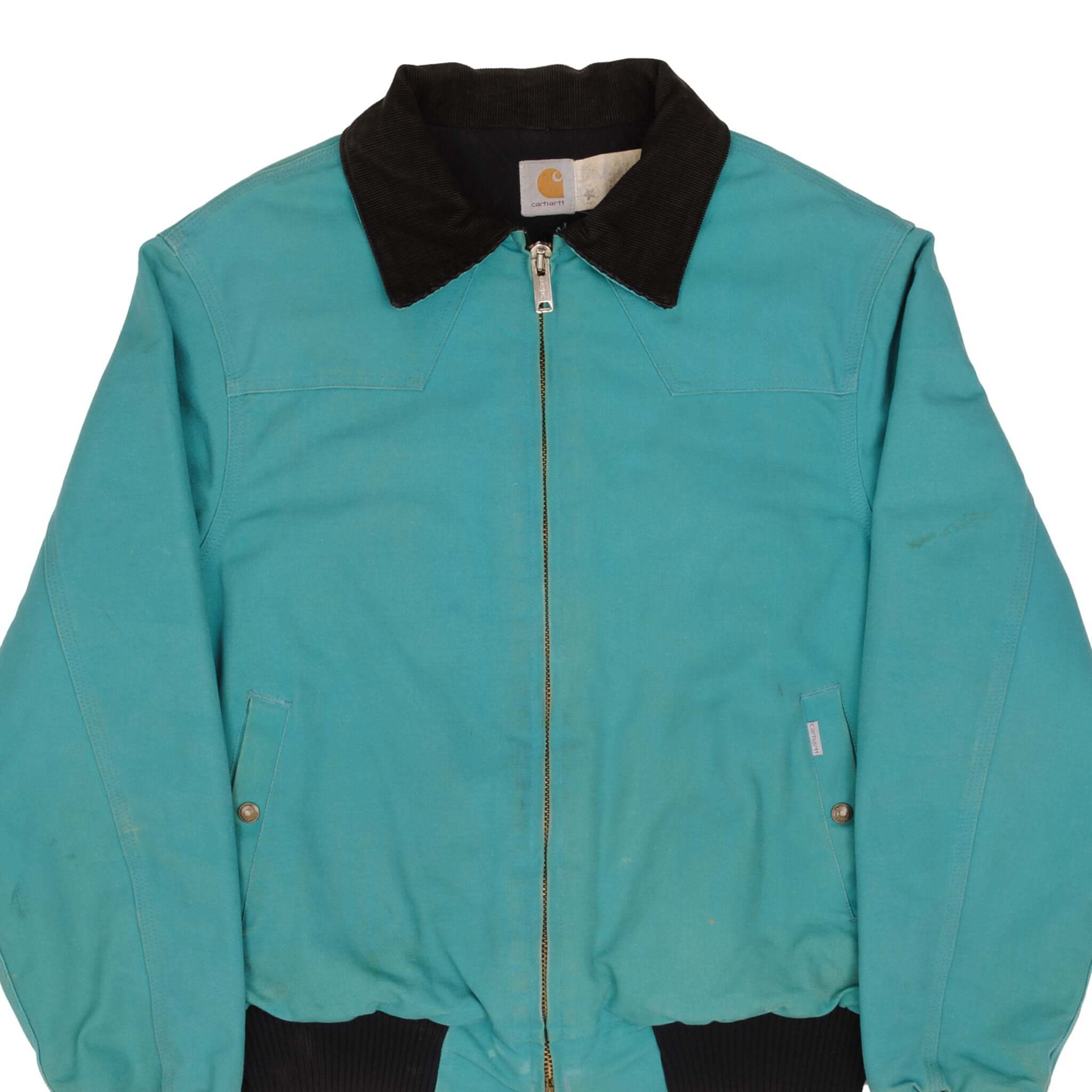 Vintage Carhartt Blue Santa Fe Western Jacket Size XL JQ444 1990s Made in USA - Durable Workwear for Outdoor Adventures & Casual Style
