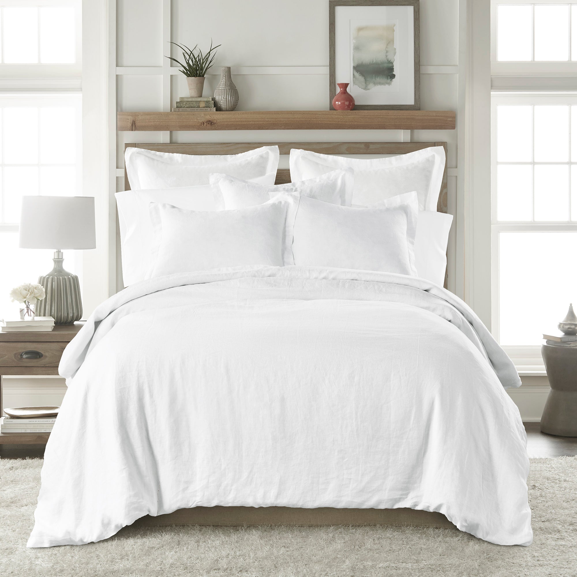 Premium Washed Linen Duvet Cover Set - Breathable & Soft 100% Natural Flax Fabric - Queen Size Bedding for Summer & All Seasons - Perfect for Cozy Bedrooms, Guest Rooms & Vacation Homes