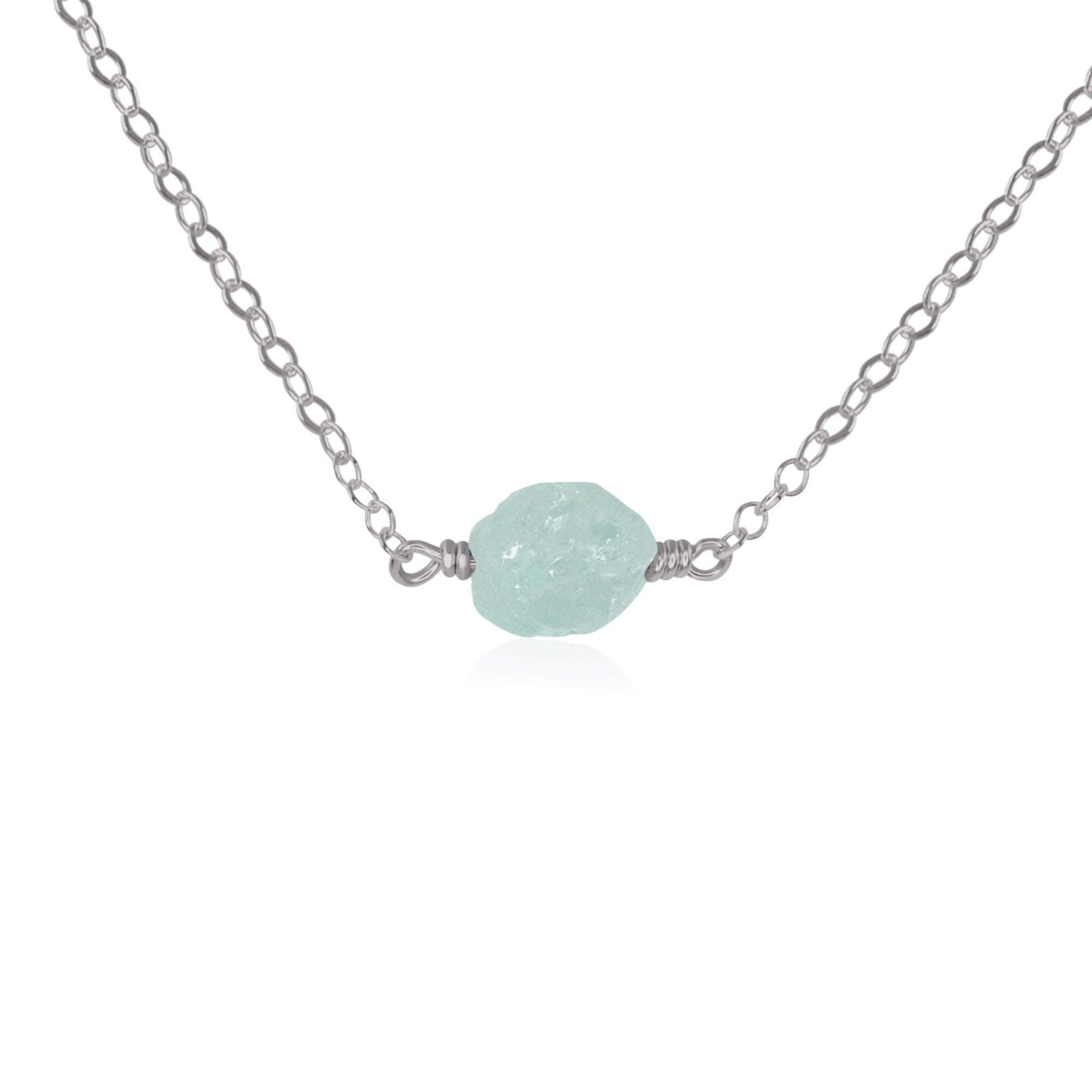 Natural Tiny Raw Aquamarine Crystal Pendant Necklace - Handmade Boho Jewelry for Women, Healing Stone Gift for Birthdays & Spiritual Energy (Perfect for Meditation, Yoga & Everyday Wear)