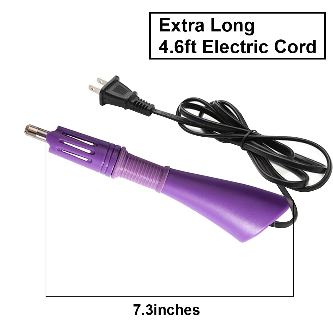 Professional 7-in-1 Hotfix Rhinestone Applicator Kit with 7 Size Tips & Stand - DIY Iron-on Crystal Gem Tool for Clothing, Shoes, Bags & Crafts (Purple)