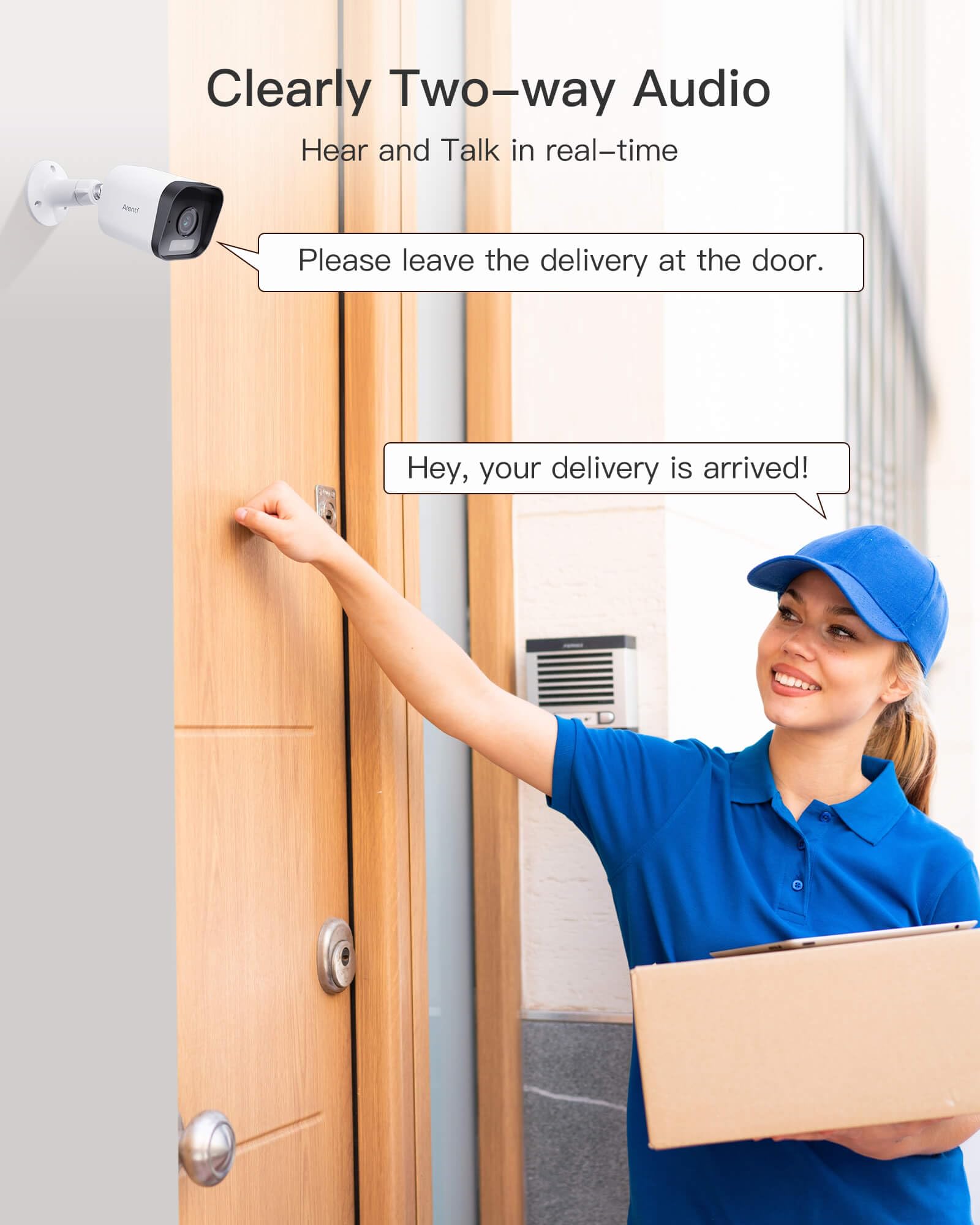 Arenti 4MP Outdoor Security Camera with Color Night Vision - WiFi Wired Surveillance Camera with Spotlight, Siren Alarm, Alert Zone & Two-Way Audio - Compatible with Alexa & Google Assistant (2.4GHz Only) - Ideal for Home Security, Backyard Monitoring & Business Protection (2-Pack)