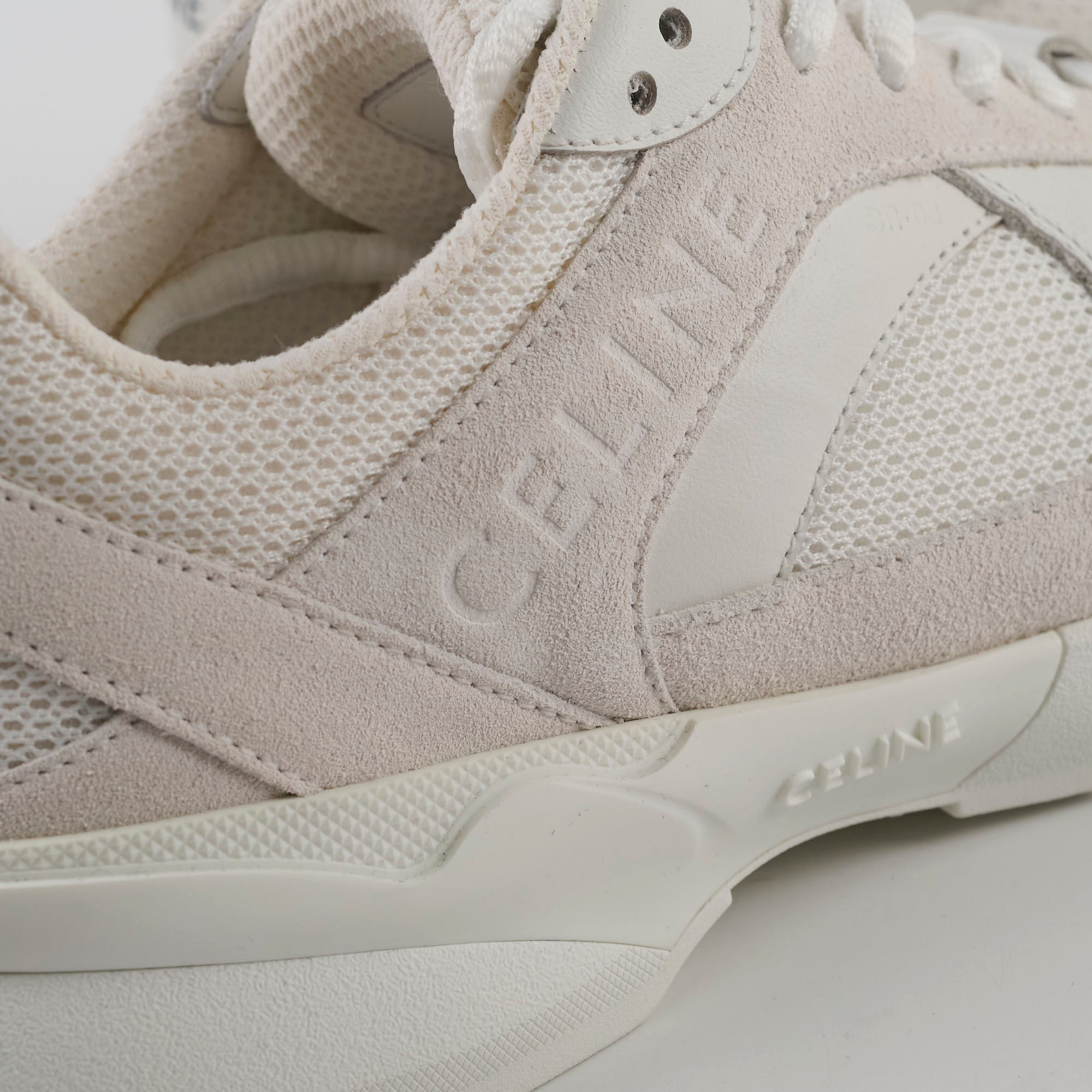 Celine Runner CR 03 Low Lace Up Sneakers - Mesh & Suede Calfskin Men's Fashion Shoes for Casual Wear & Street Style