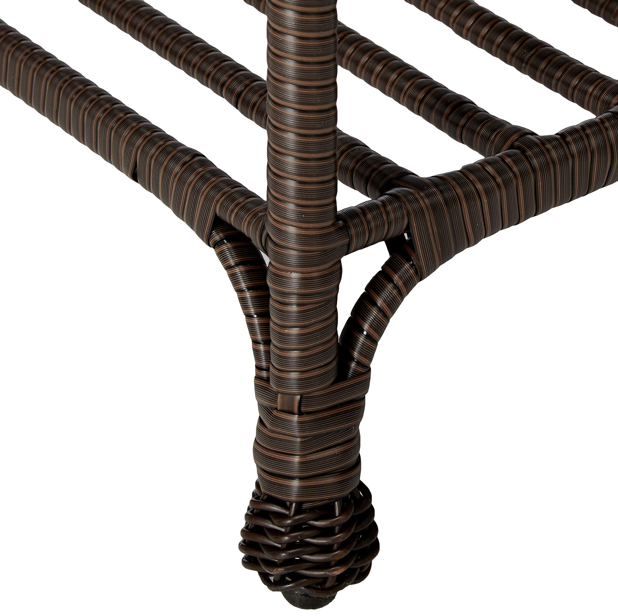 Stylish Outdoor Espresso Wicker End Table - Weather-Resistant Patio Side Table for Coffee & Drinks - Perfect for Garden, Poolside & Balcony Decor
