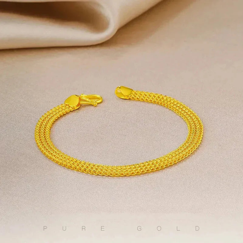 24K Pure Gold Bracelet - 999 Solid Real Gold Bangle for Women, Elegant Butterfly Design, Romantic & Classic Jewelry Gift for Anniversary, Valentine's Day, Birthday | Trendy & Timeless Accessory for Special Occasions