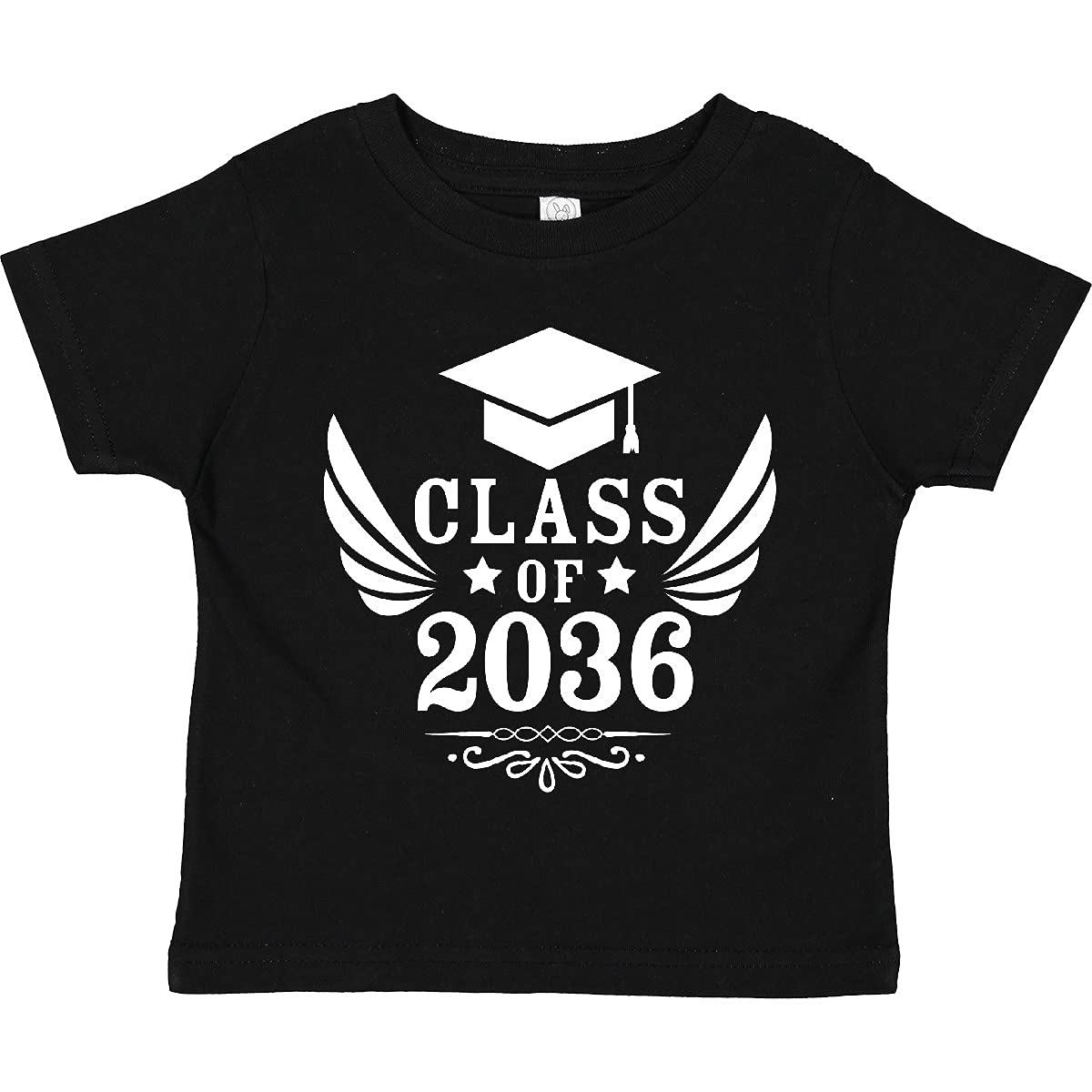 Inktastic Class of 2036 Graduation Cap & Wings Toddler T-Shirt - Cute Baby Boy Girl Outfit for Preschool Kindergarten Celebration