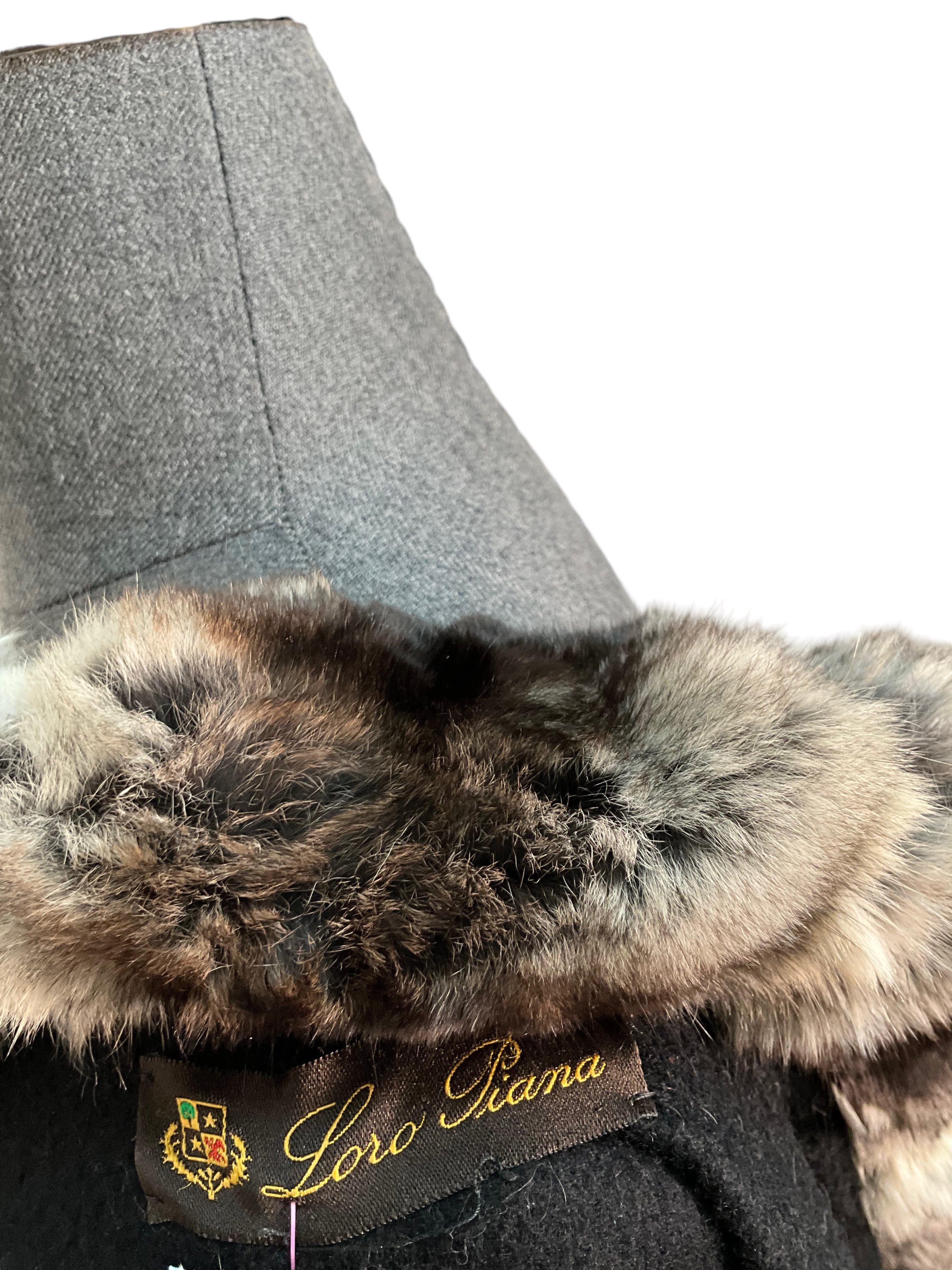 LORO PIANA Luxury Cashmere and Chinchilla Oversized Cape - Women's Winter Fashion Wrap for Evening Events & Special Occasions