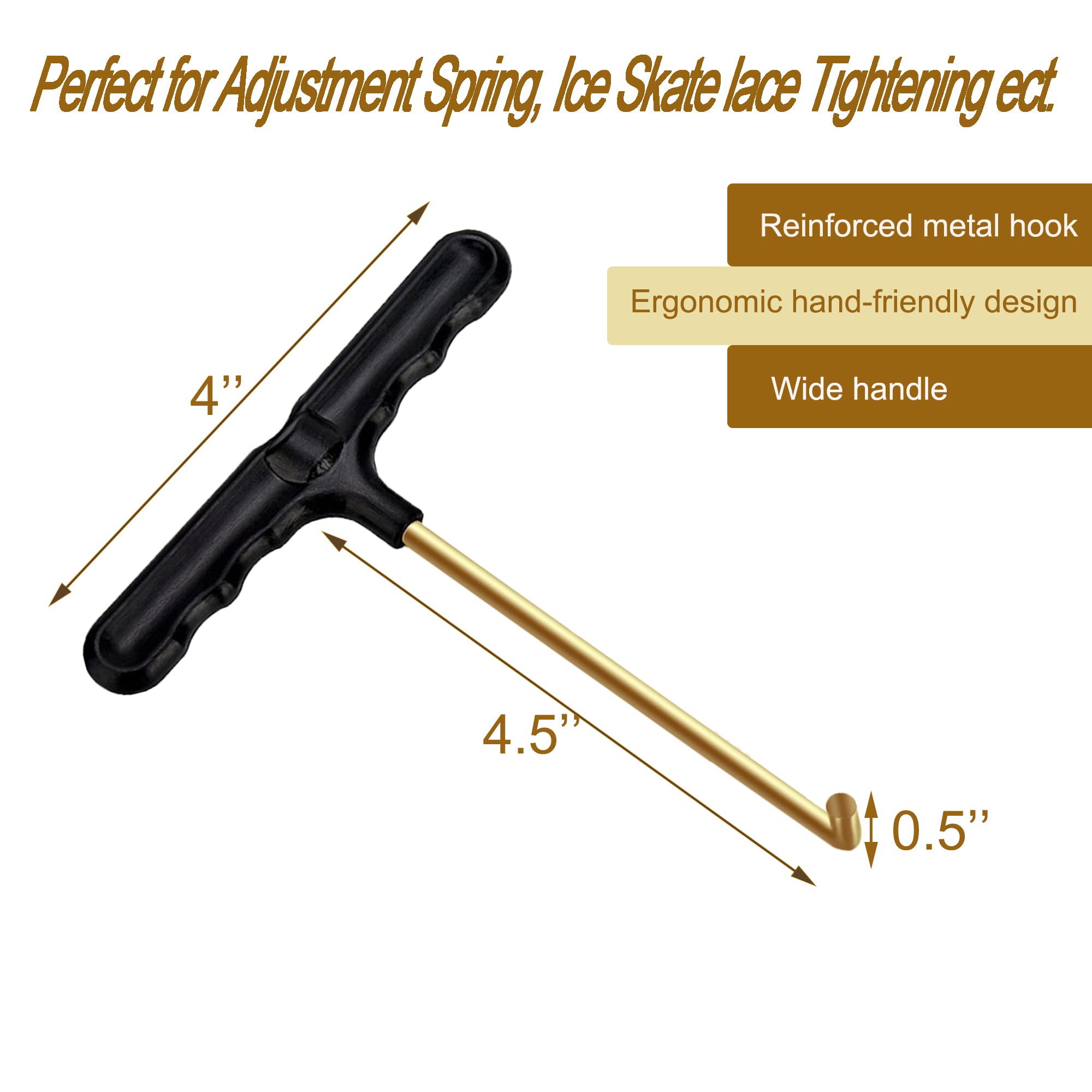 Ice Skate Lace Tightener Tool - Adjustable Boot Lace Hook for Ice Skates, Figure Skates, Hockey Skates, Rollerblades & Shoes | Skate Key Tool for Secure Fit | Perfect for Rinks, Training & Outdoor Skating