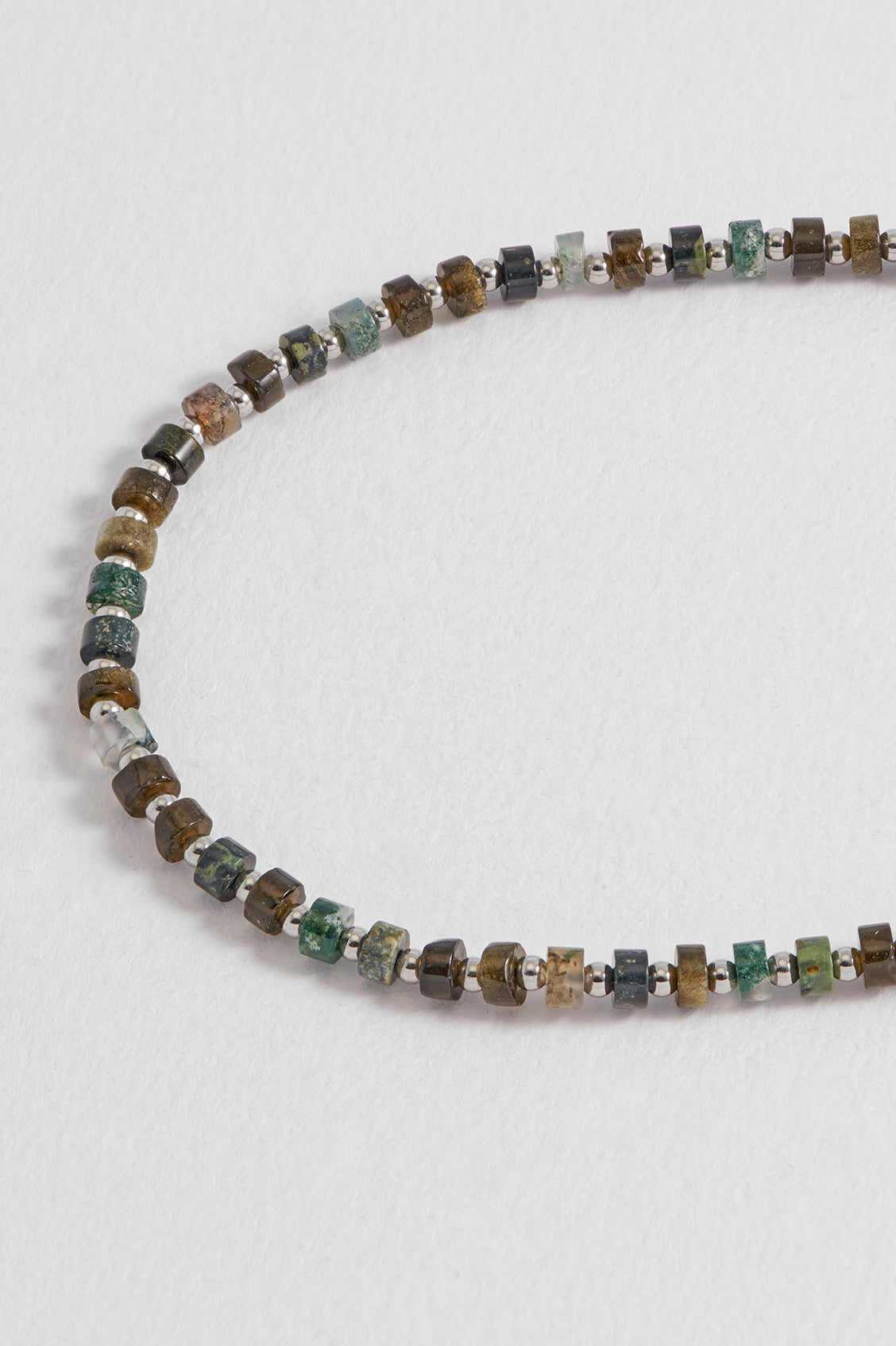 Men's Mixed Green Gemstone Rondelle Necklace - Natural Stone Beaded Jewelry for Men - Perfect for Casual Wear, Gifts & Special Occasions