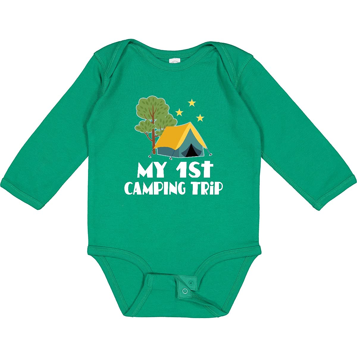 Inktastic My 1st Camping Trip Baby Long Sleeve Bodysuit - Cute Infant Camping Outfit for Boys & Girls - Perfect for Outdoor Adventures, Family Trips & Photo Shoots