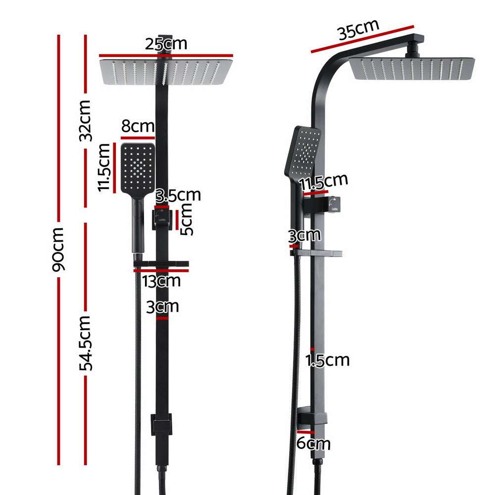 10'' Square Rain Shower Head with Handheld Sprayer - High Pressure Black Bathroom Shower Set for Spa-Like Relaxation at Home