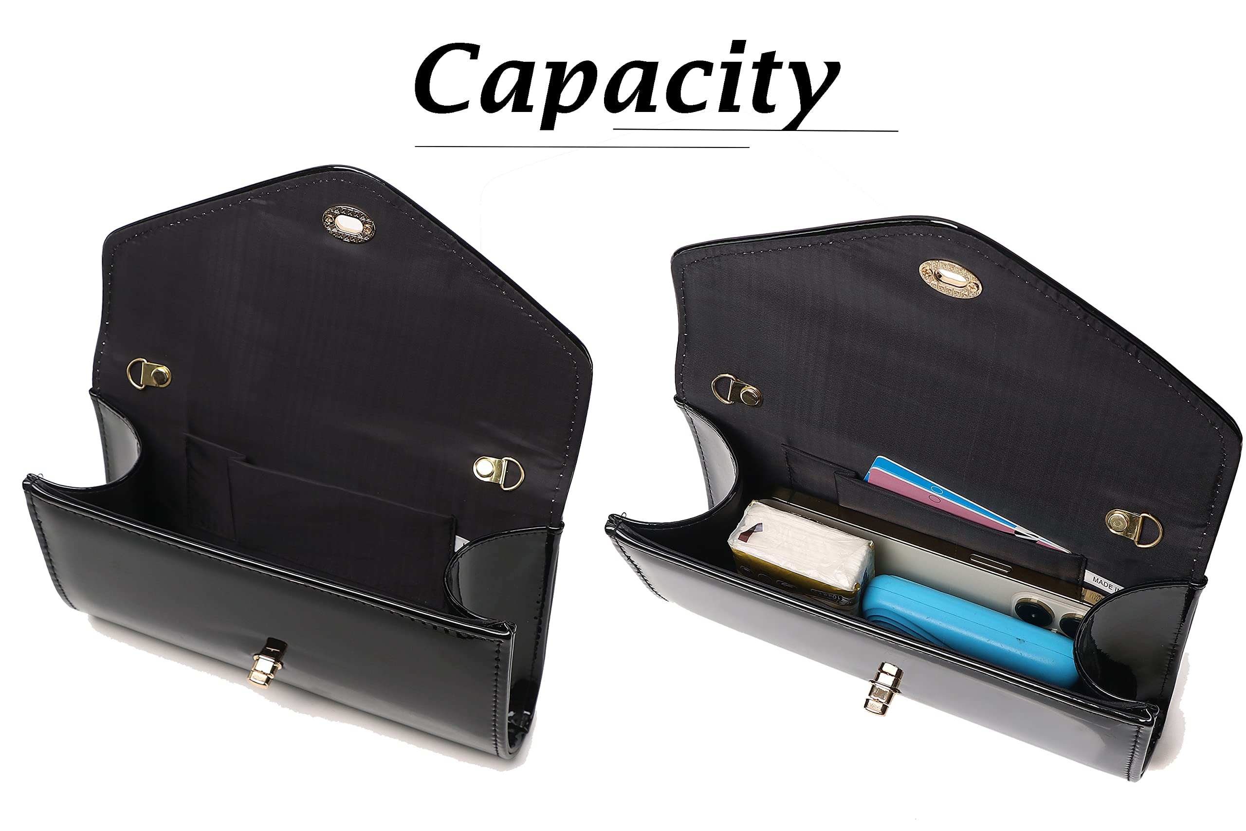 Shiny Patent Leather Envelope Clutch Purse for Women - Elegant Candy Evening Handbag for Concert, Prom, Party & Gift - Perfect for Formal Events, Date Nights & Special Occasions