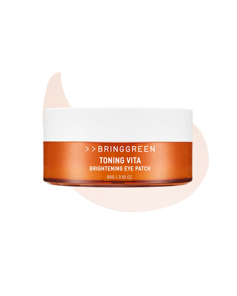 BRING GREEN Brightening & Toning Eye Patches with Vita Complex - Reduce Dark Circles & Puffiness - Perfect for Morning Skincare & Travel