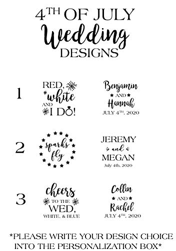 Personalized Patriotic Wedding Shot Glasses - Bulk 4th of July Wedding Favors, Red White & I Do - Perfect for Independence Day Celebrations, Bridal Showers & Themed Weddings