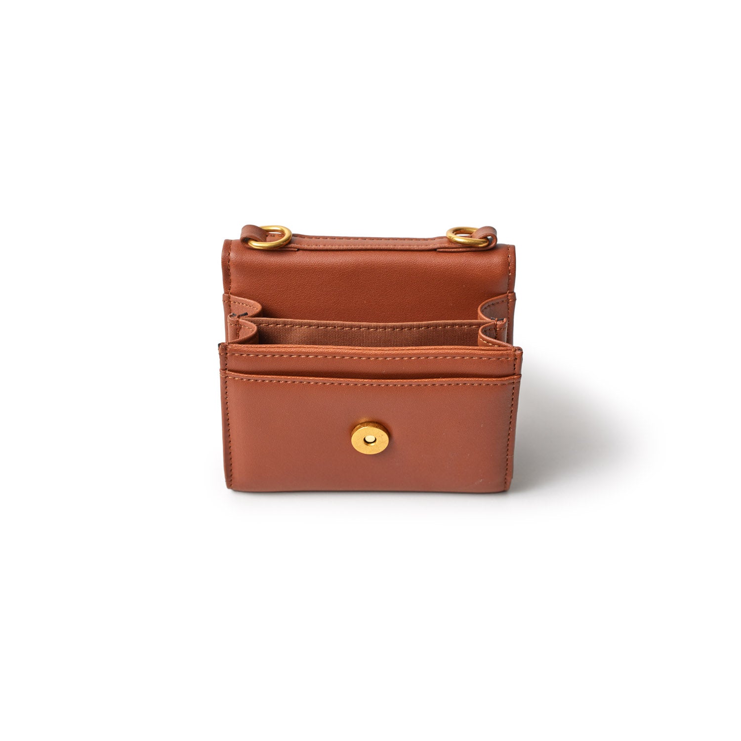 Standard Gold Compact WOC Brown Crossbody Bag for Women | Fashionable & Functional Everyday Purse for Work, Travel & Shopping