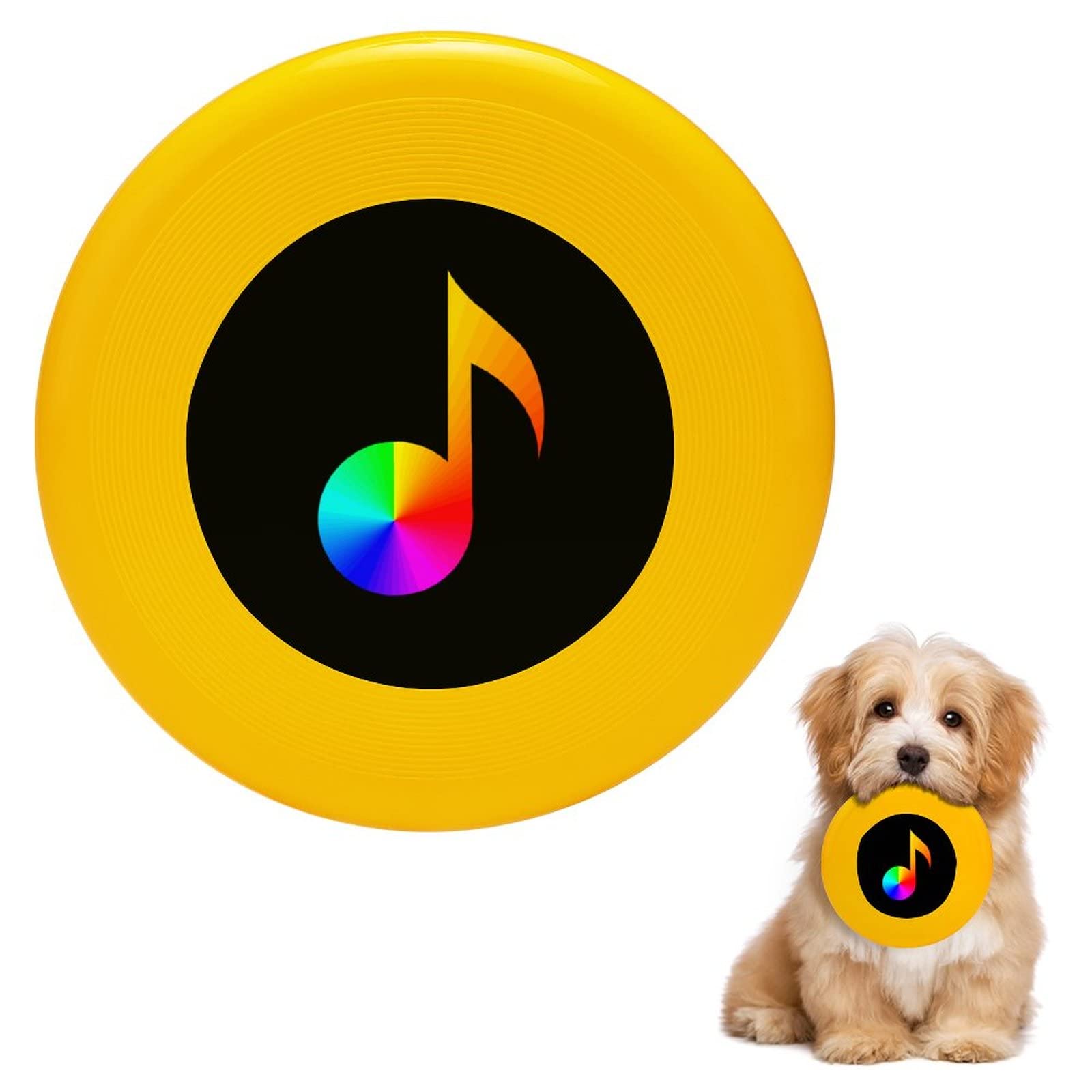 Vibrant Rainbow Flying Disc Dog Toy - Music Note Design for Training, Fetch & Outdoor Play | Durable Frisbee for Dogs & Pets | Perfect for Beach, Park & Backyard Fun