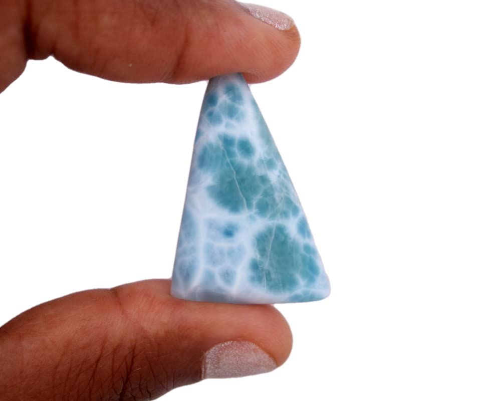 Genuine Polished Larimar Gemstone Cabochon for Jewelry Making - Perfect for Wire Wrapping, Pendants & DIY Craft Projects