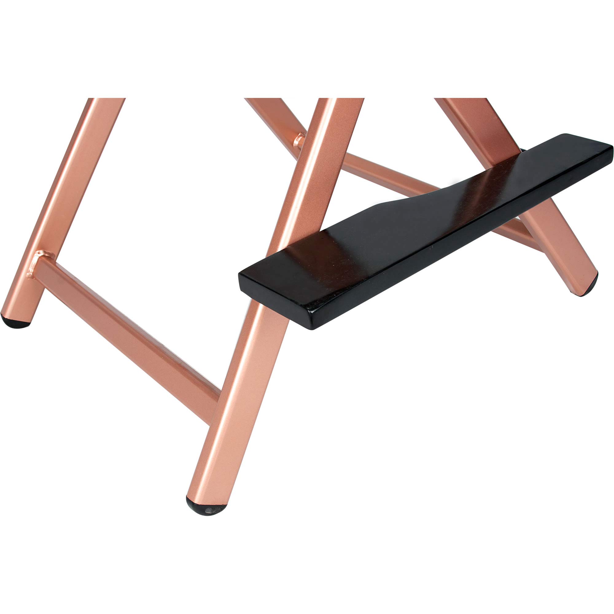 Professional Makeup Artist & Director's Lightweight Portable Foldable Aluminum Chair with Backrest, Footrest & Hinge Lock - Perfect for Film Sets, Salon Work & Outdoor Events