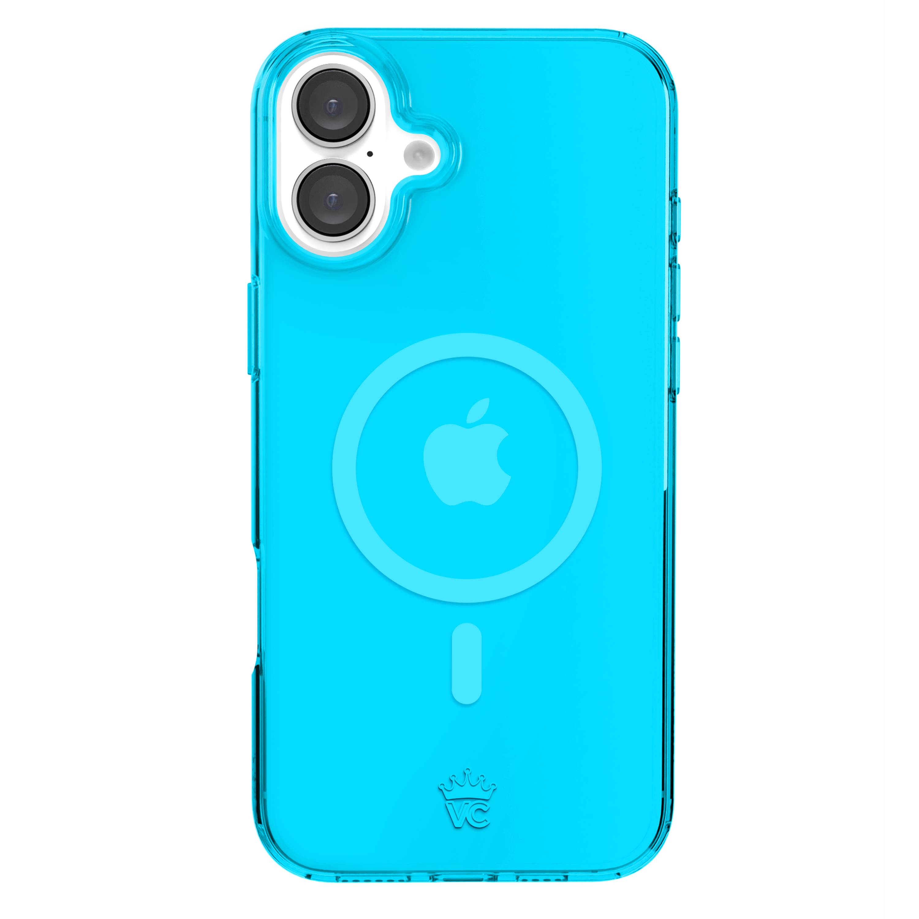 Neon Blue Clear iPhone Case - Shockproof & Scratch-Resistant Protective Cover for iPhone 12/13/14/15 Pro Max - Slim Fit Transparent Phone Case for Everyday Use & Outdoor Activities