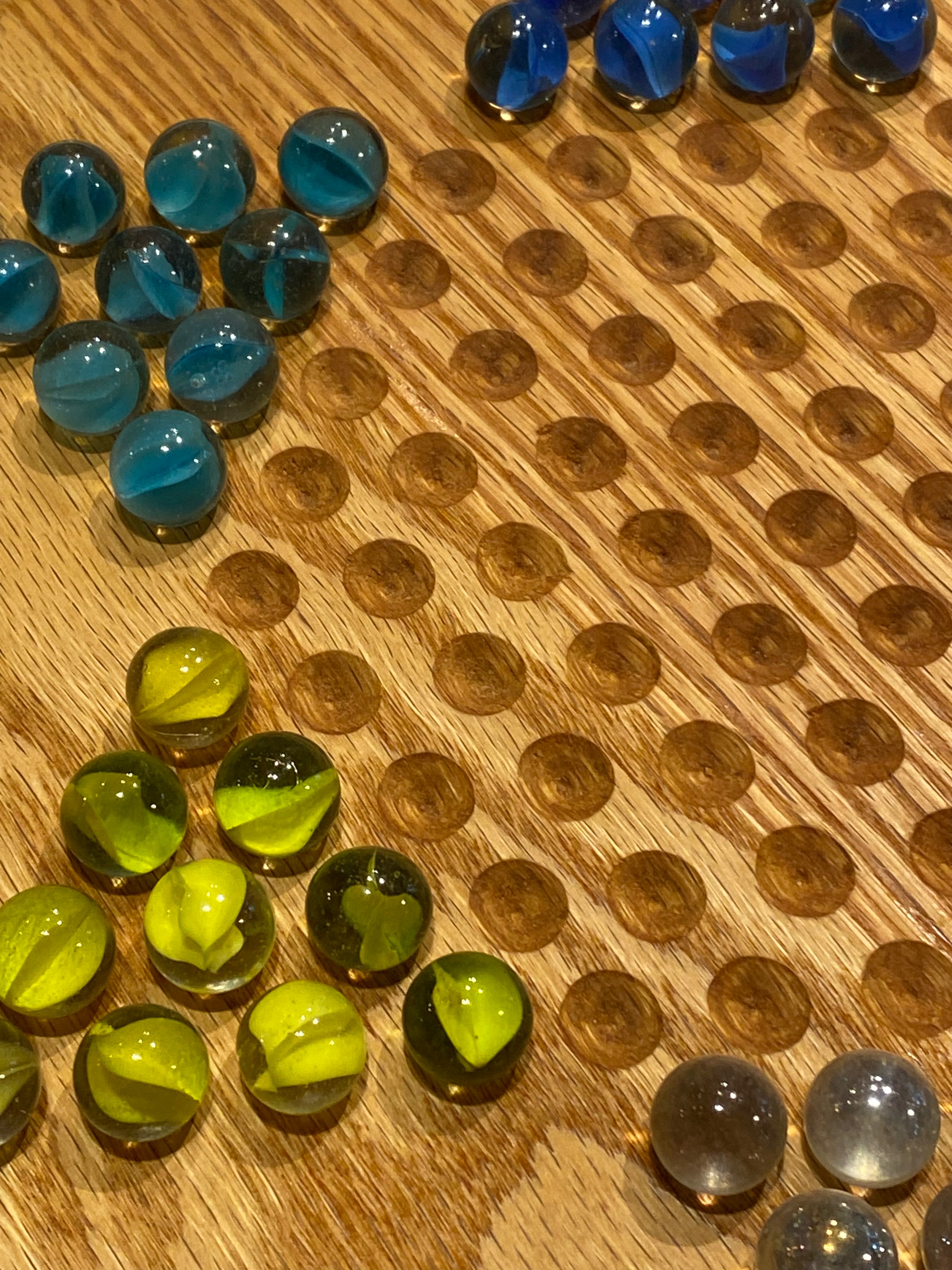 Premium Wooden Chinese Checkers Board Game Set with Colorful Glass Marbles - Classic Strategy Game for Family Fun & Kids Indoor Activities