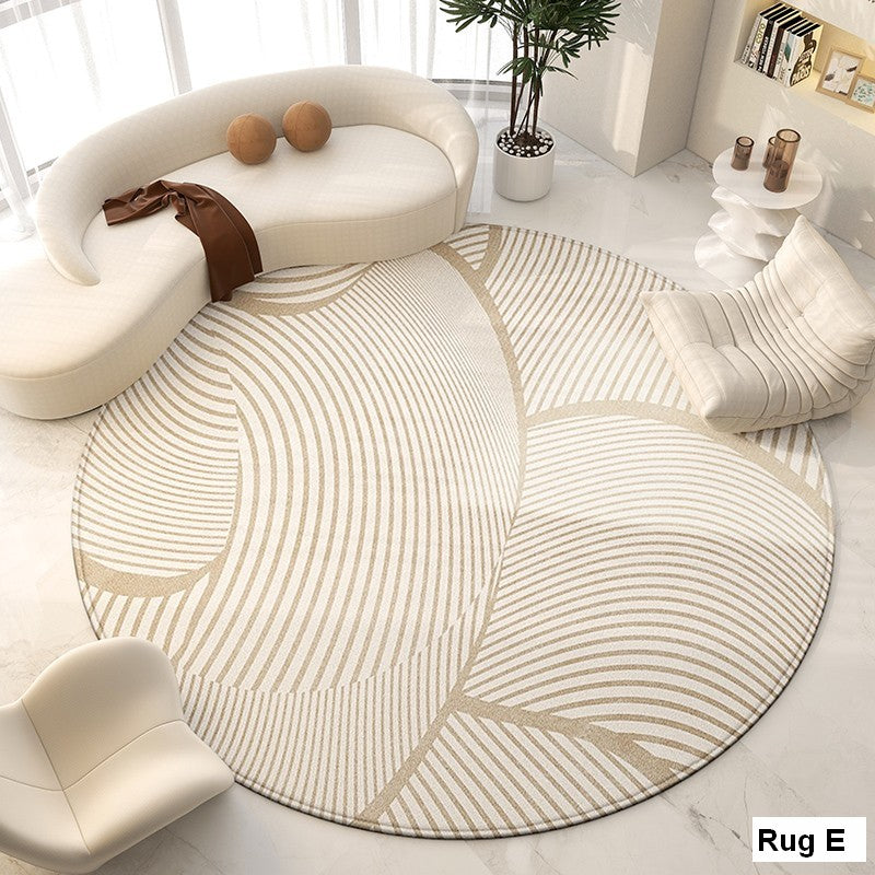 Modern Geometric Round Area Rugs - Non-Slip Circular Rug for Dining Room, Bedroom & Living Room - Boho Chic Home Decor Accent for Under Chairs, Coffee Tables & Floor Covering