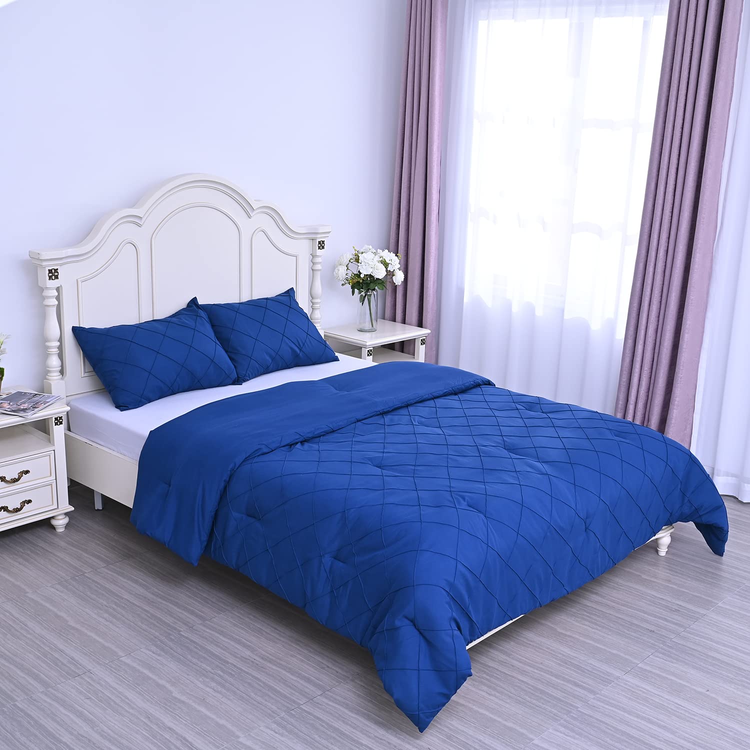 Shop LC HOMESMART Ultra Soft Blue Microfiber Quilt Shams - Set of 2, Queen Size Bedding for Cozy Bedroom Decor