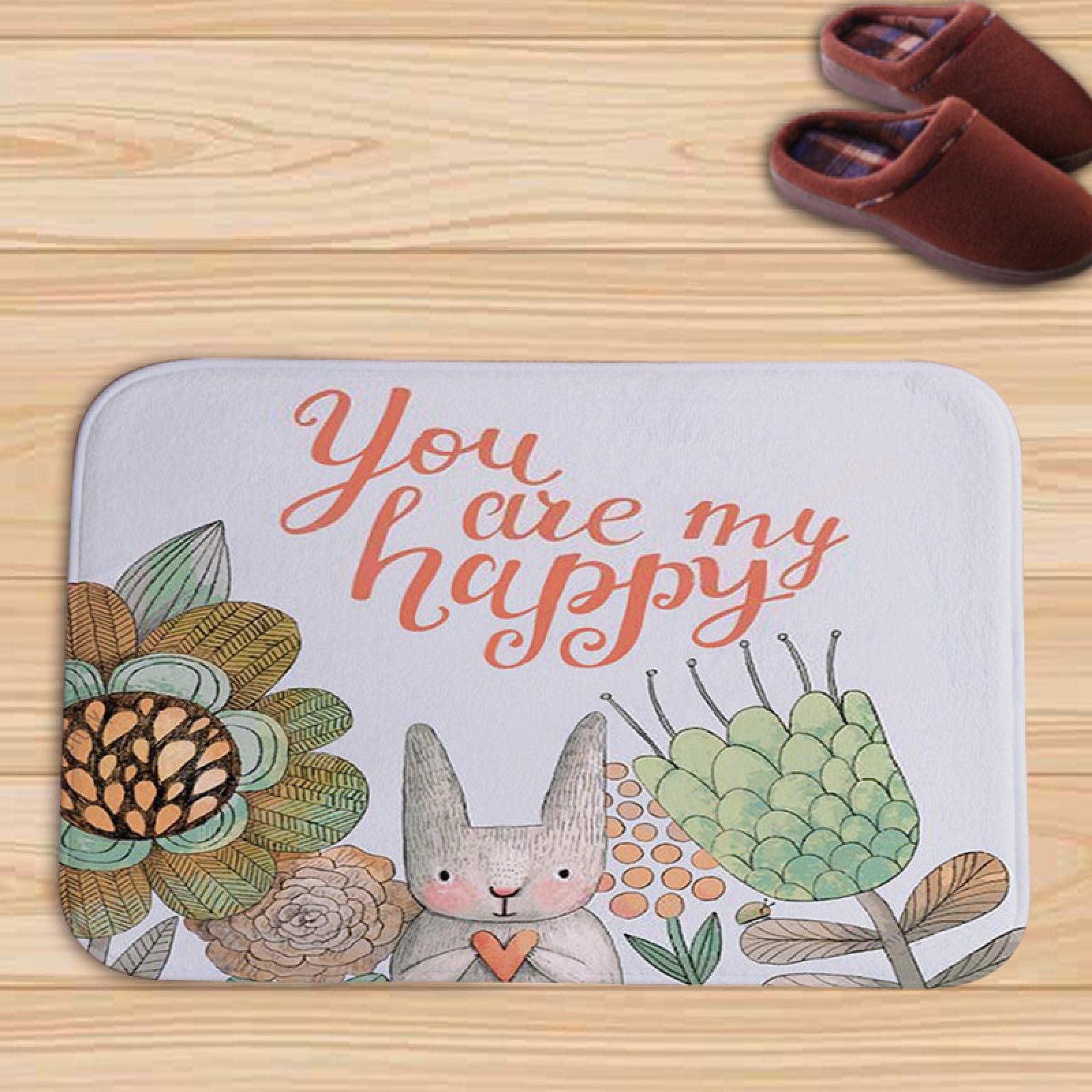 3D Printed Non-Slip Floor Mat - Easter Bunny Welcome Doormat for Indoor & Outdoor Use - Holiday Decor for Easter, Christmas & Halloween - Cozy Flannel Home Entrance Mat