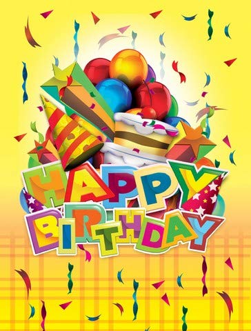 Happy Birthday Party Flag - Large Garden Size for Outdoor & Indoor Celebrations