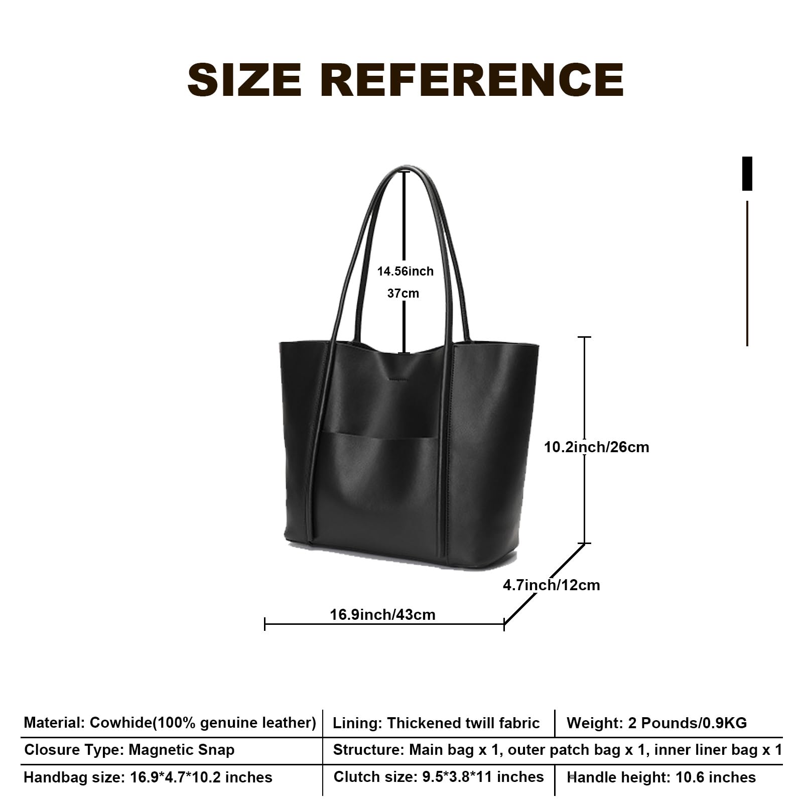 Premium Genuine Leather Tote Bags for Women - Spacious Large Capacity Work Bag, Stylish Top Handle Shoulder Purse | Perfect for Office, Travel & Everyday Use