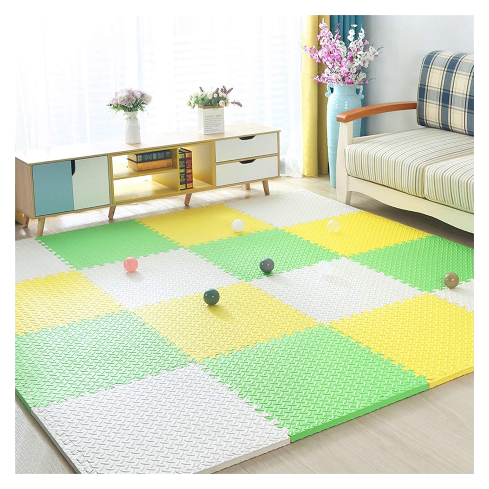 Interlocking Foam Puzzle Mat - Waterproof & Soundproof Floor Tiles for Home, Office, Kindergarten - Non-Slip, Easy to Cut & Assemble - 60x60x1.2cm (8pcs) - Perfect for Playrooms, Gym Mats, Baby Crawling & Home Decor