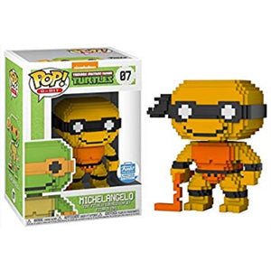 8 Bit Pop! Michelangelo Vinyl Figure - Neon Orange Collectible [07] | Perfect for Gaming Rooms, Anime Collections & Retro Decor
