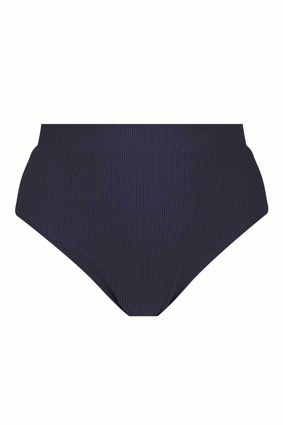 Byron High Waisted Bikini Bottom - Navy Textured Swimwear for Women | Perfect for Beach, Pool & Summer Vacations