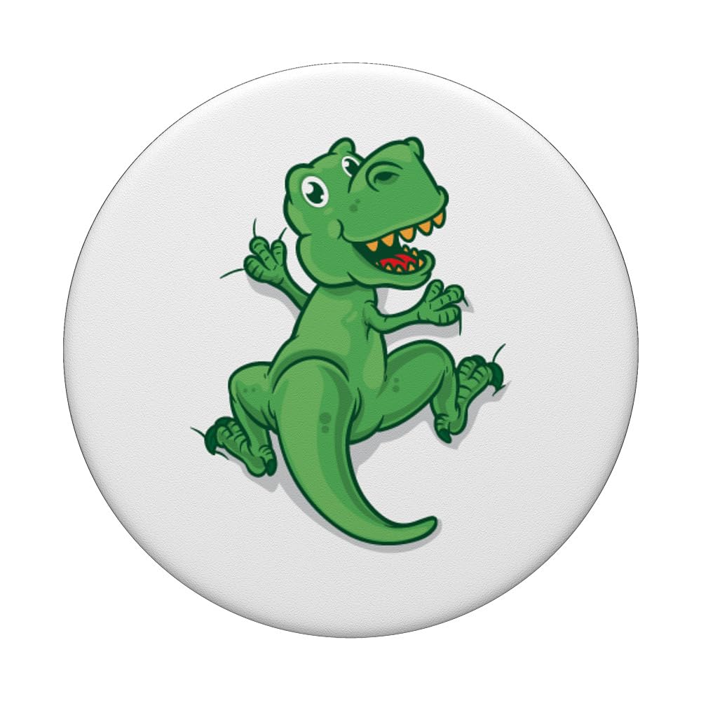 Funny Dinosaur PopSockets Grip - Green Adhesive Phone Grip for iPhone, Samsung & Smartphones - Perfect for Climbing, Hiking & Outdoor Adventures