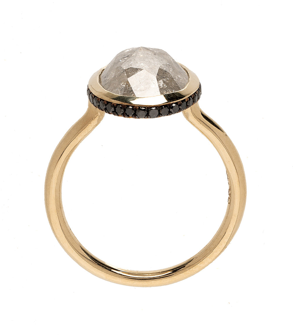 2.5 Carat Salt & Pepper Oval Diamond Engagement Ring for Women - Unique Vintage Style Wedding Band - Perfect for Proposals, Anniversaries & Special Occasions