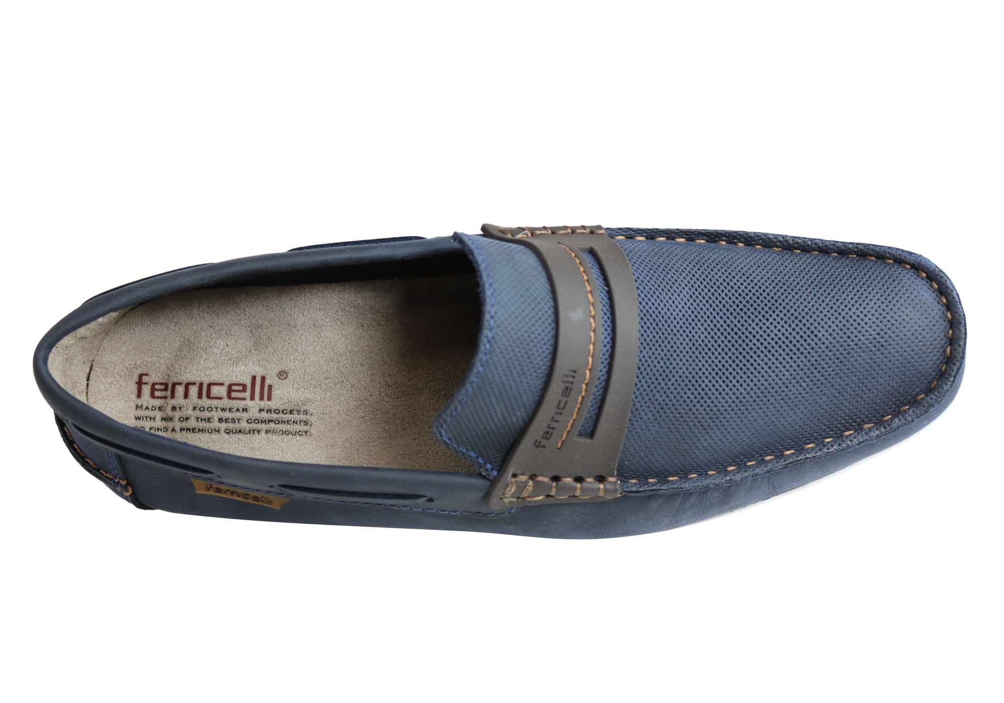 Ferricelli Mitchell Men's Genuine Leather Casual Loafers - Handcrafted in Brazil - Comfortable Slip-On Shoes for Work, Travel & Everyday Wear
