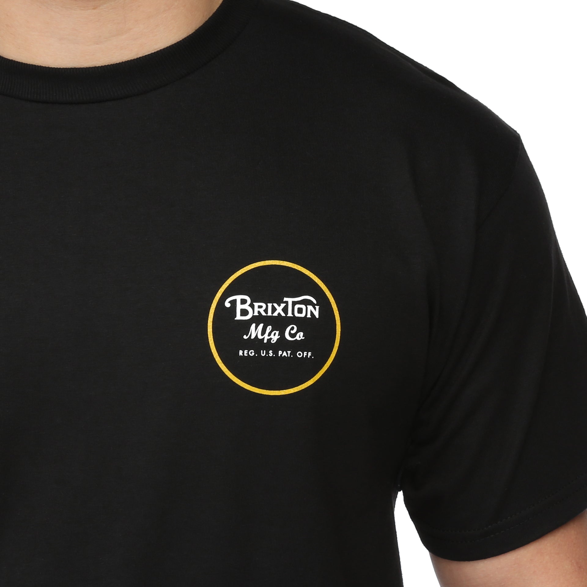 Brixton Wheeler Standard Tee - Premium Cotton Men's T-Shirt in Black | Casual Wear & Street Style Outfits