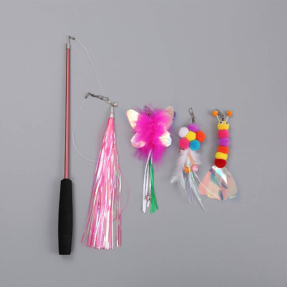 5pcs Cat Bell Wand Toys - Interactive Cat Teaser Wand with Bells, Fairy Wand Catcher Toy for Kittens - Perfect for Playtime, Training & Bonding with Your Pet