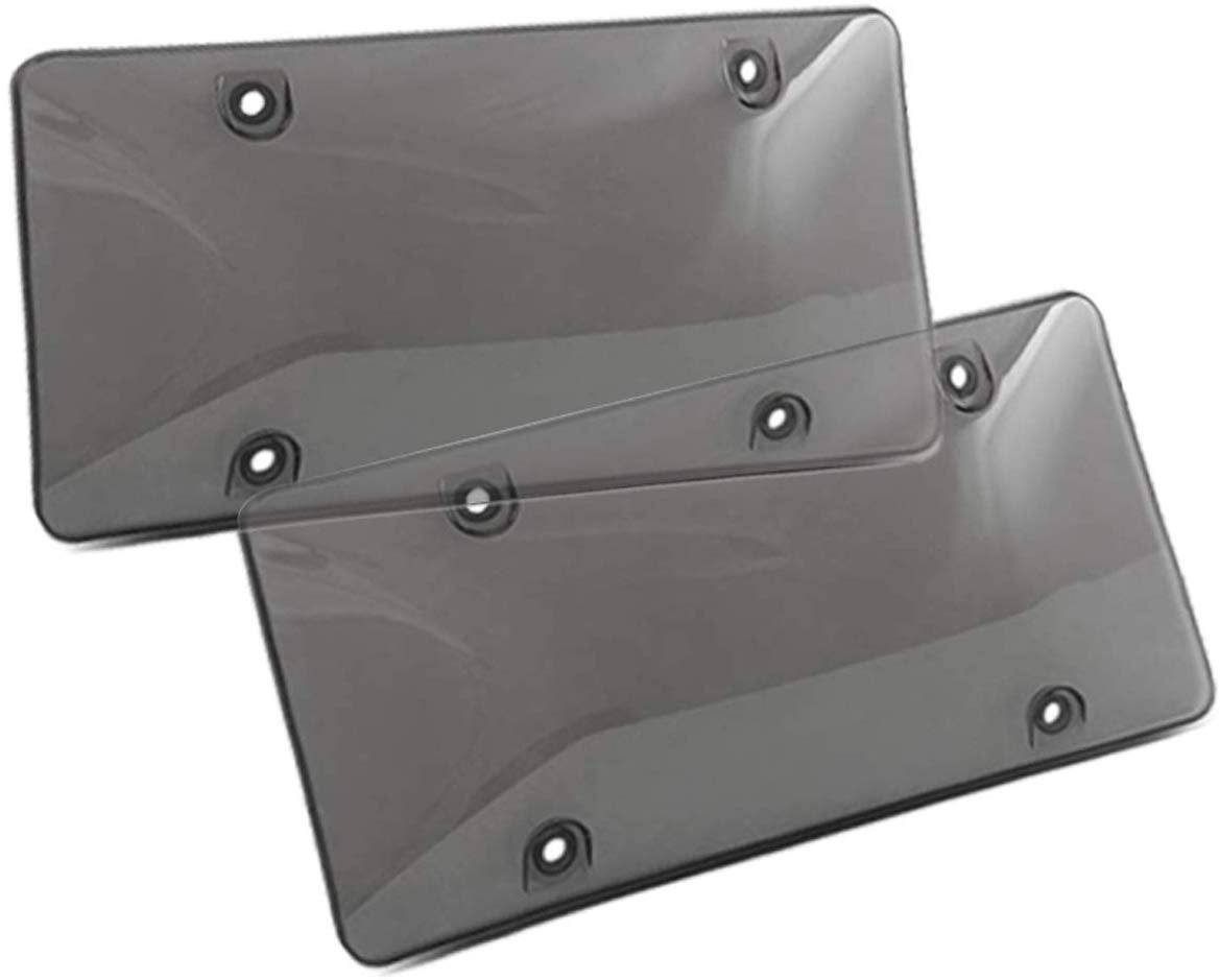 2-Pack Convex License Plate Covers - Anti-Glare & Durable License Plate Shields for Cars, Trucks & SUVs - Perfect for Night Driving & Privacy Protection
