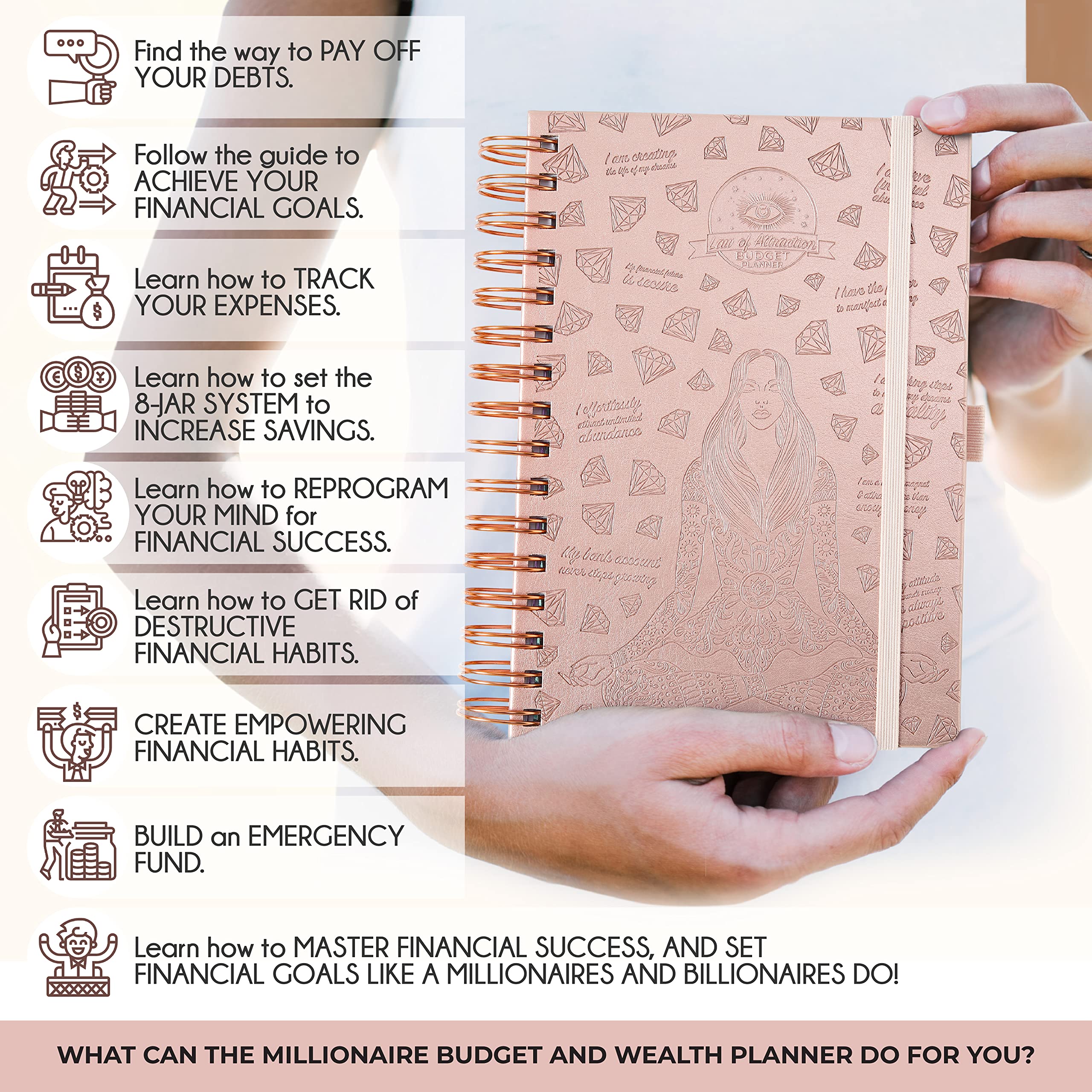 2025 Spiral Budget Planner & Monthly Bill Organizer with Pockets - Finance Journal, Debt Tracker for Bill Payments & Savings | 12-Month Financial Freedom Journey | Perfect for Personal Finance Management, Expense Tracking & Goal Setting