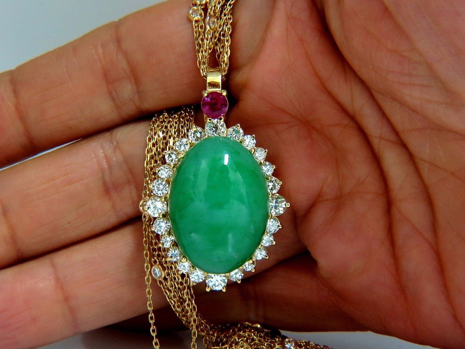 48.62ct AGL Certified Natural Jade Diamond Necklace – Elegant Jewelry for Weddings, Parties & Special Occasions
