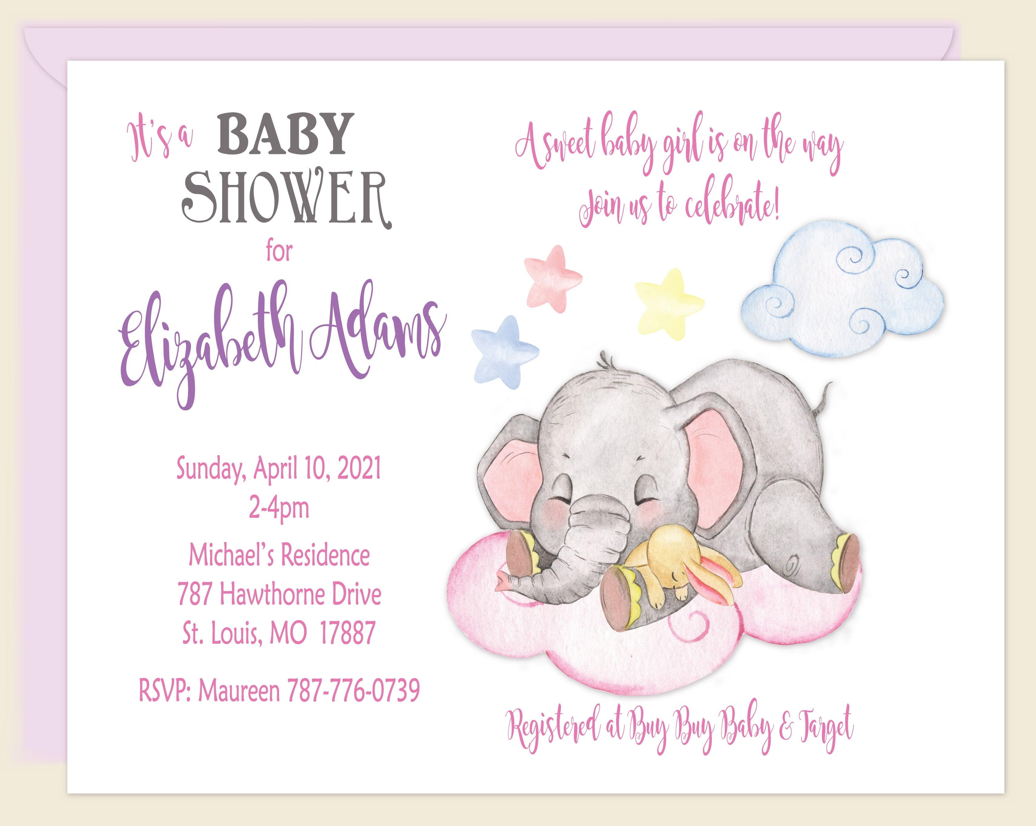 Elephant Cloud Print Girls' T-Shirt - Cute Animal Graphic Tee for Kids & Toddlers - Perfect for Playdates, School & Casual Outfits