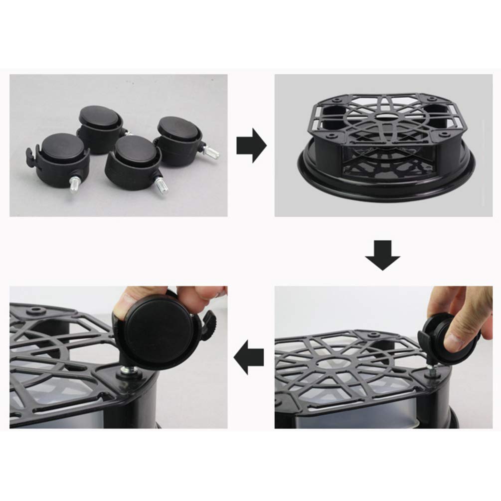 Happyyami 15 Inch Decorative Plant Tray with Wheels - Indoor Plant Pot Saucer, Dolly Cart for Moving Potted Plants - Perfect for Home, Office, and Garden Decor