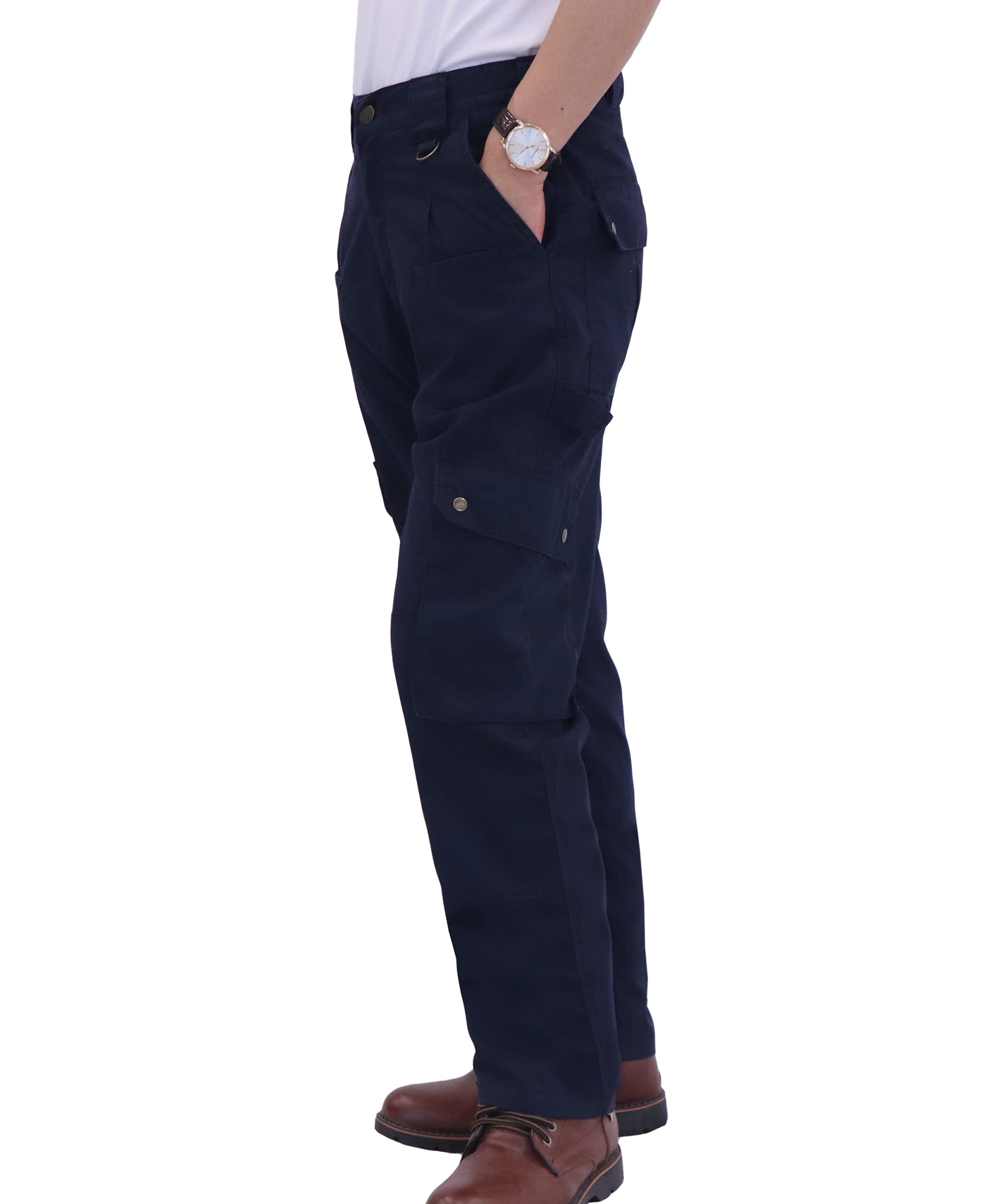 BOCOMAL FR Men's Cargo Pants - 100% Cotton 7.5oz Flame Resistant Work Pants (CAT2 & 2112 Certified) - Durable Utility Pants for Electricians, Welders & Industrial Workers