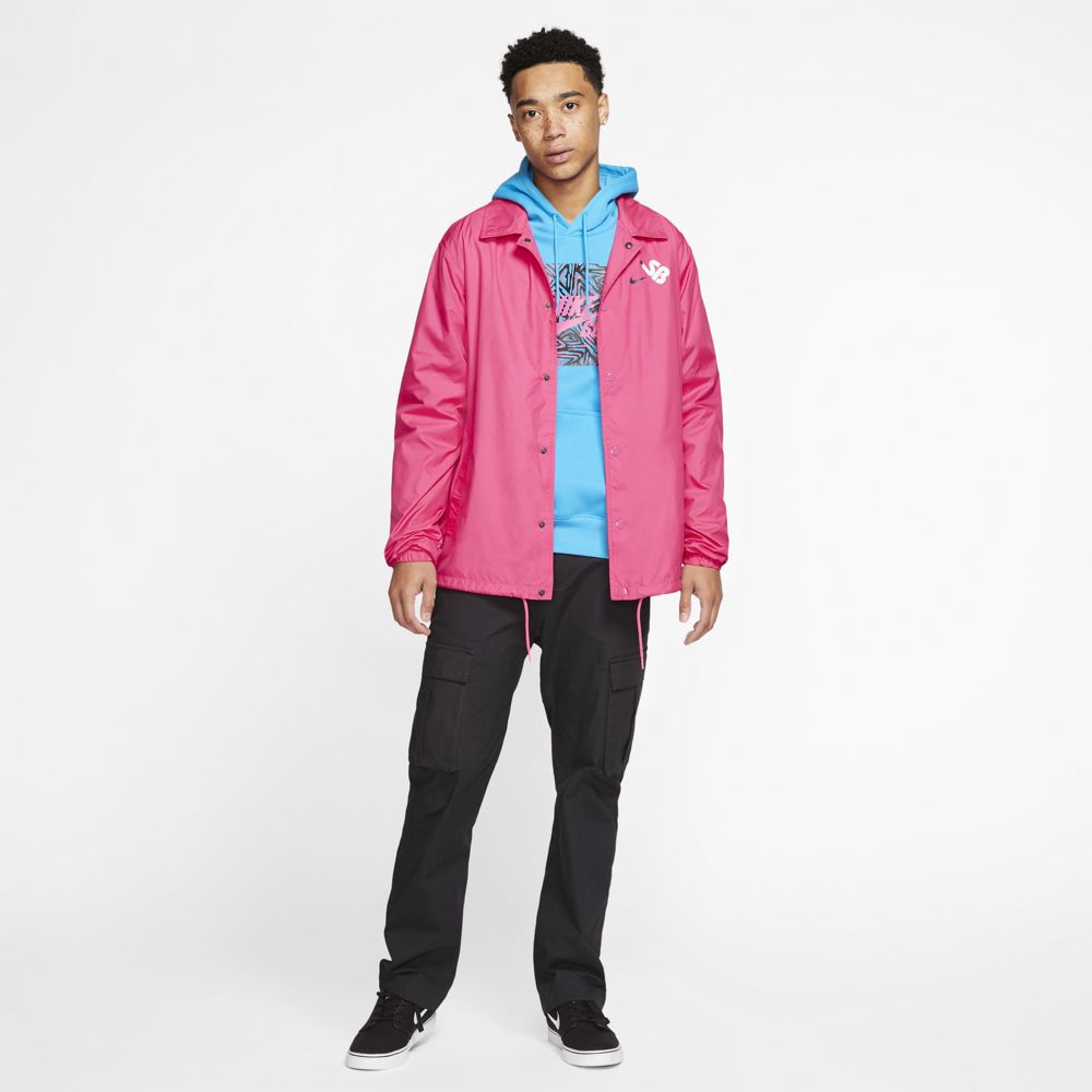 Nike SB Men's Skateboarding Jacket - Watermelon/White - Lightweight & Durable for Skateboarding, Streetwear & Outdoor Activities
