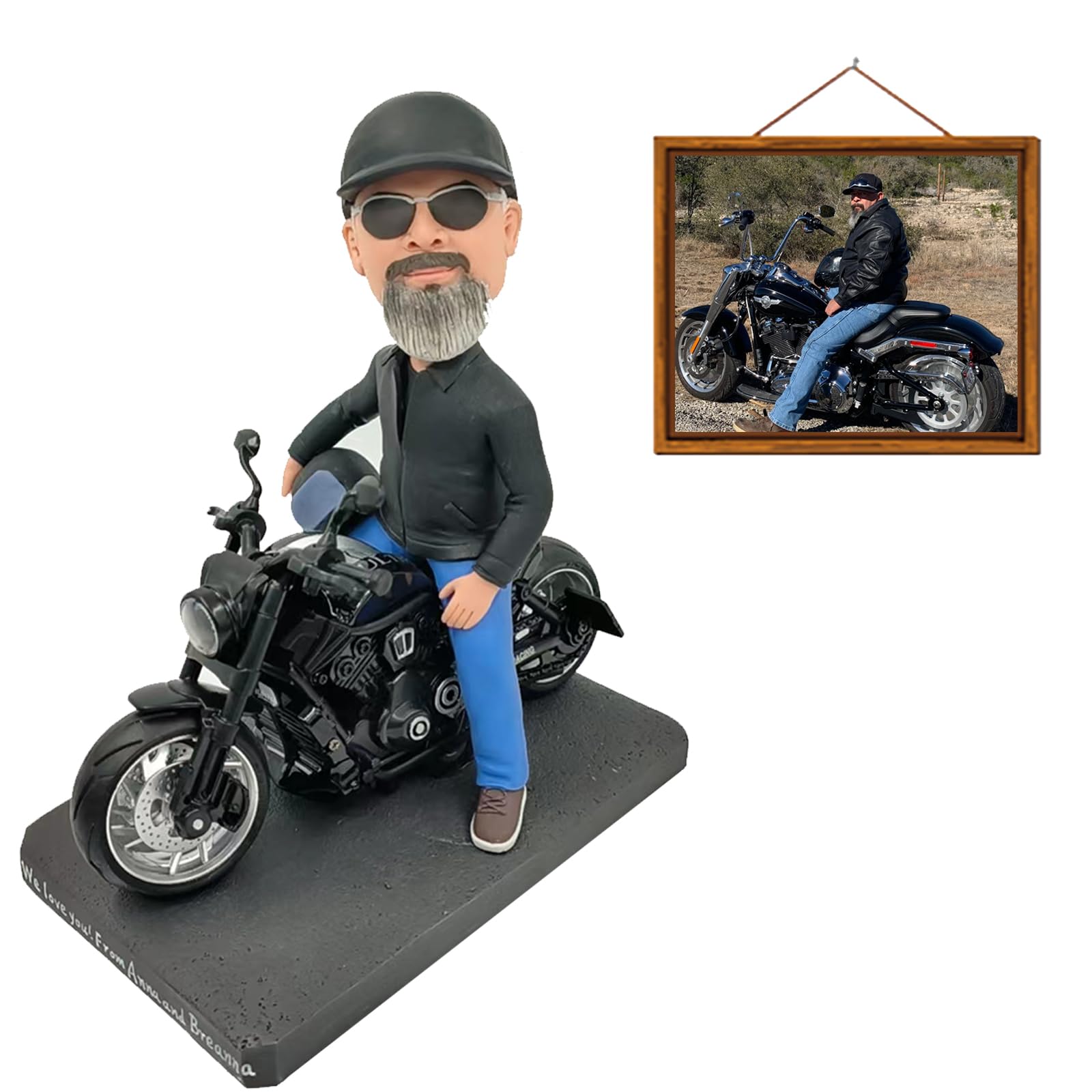 Custom Motorcycle Bobblehead Figurine - Handmade Personalized Sculpture Gift for Bikers & Motorcycle Enthusiasts | Unique Riding-Themed Collectible for Home, Office, or Motorcycle Decor