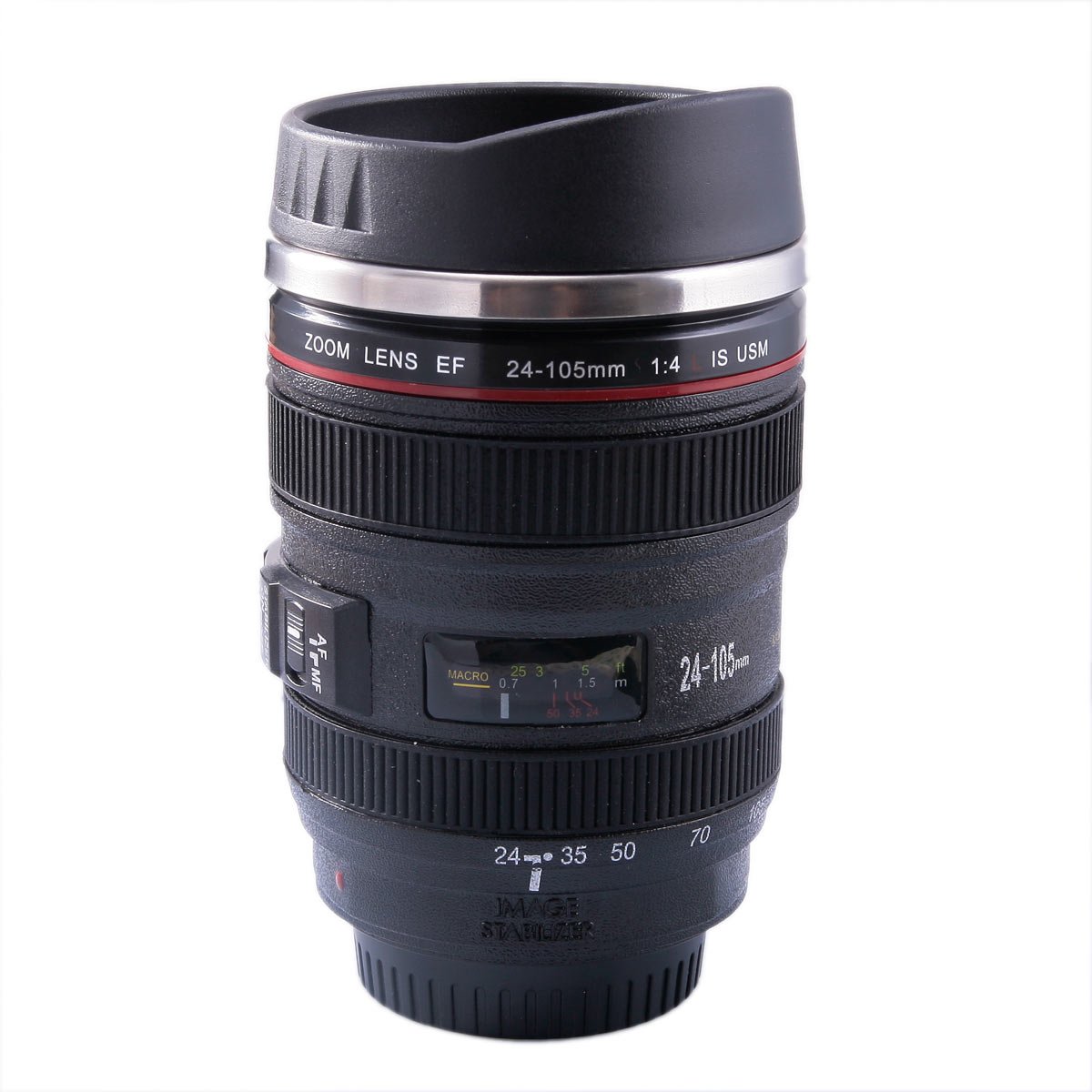 Funlavie Camera Lens Coffee Mug - Unique Travel Mug for Coffee & Tea, Novelty Birthday Gifts for Women & Men - Perfect for Office, Camping & Photography Enthusiasts